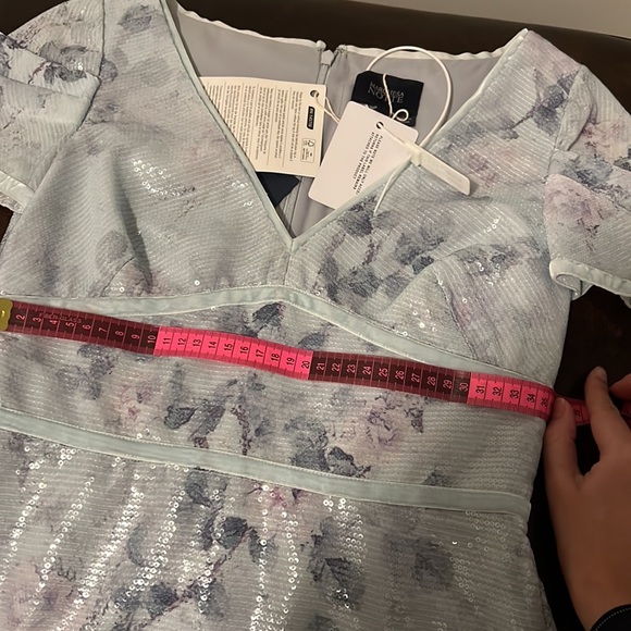 Brand new with tag Marchesa Notte light blue sequin dress size 2 - Picture 13 of 15